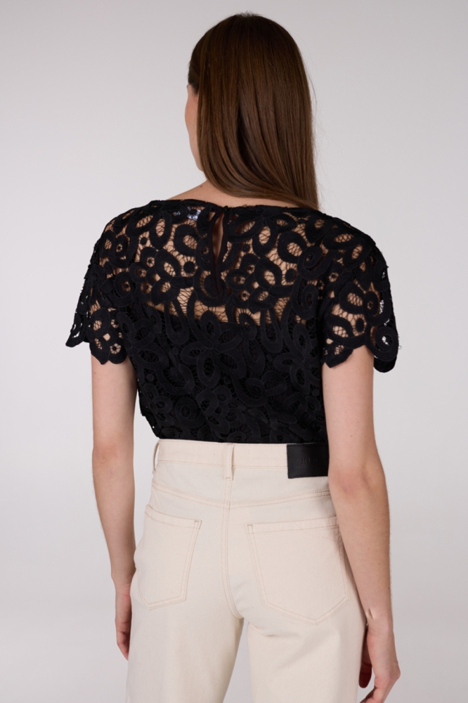 LILOU SS25 TOP L 193 SHORT SL 000999 BLACK